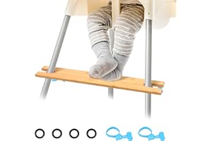 Bambu fotstöd för IKEA-Antilop halkfri barnstol justerbar (enfärgad, 1 st.) | Höjdjusterbar bambu fotstöd för ikea antilop barnstol, verktygsfri montering med gummiringar för ergonomisk sittning.
