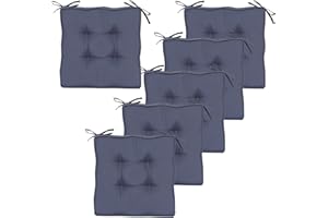 RACE LEAF Garden Chair Cushions,Chair Pads,Seat Pads for Dining Chairs,Cover Indoor Outdoor Seat Pad Cushions,for Your Living Room, Patio,Car,And More (square Pack of 6, dark gray)
