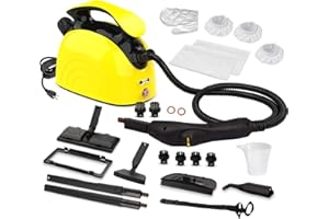 AXFIVE Steam Cleaner with 21 Accessories | 38OZ Large Tank, 248°F High-Temp Steam for Floors, Tile, Grout, Carpet, Car | 5-Min Heat & Child Lock for Families, Pet Owners