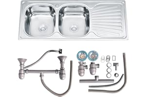 Melko 120cm en acier inoxydable double gauche évier en acier 2 vasques