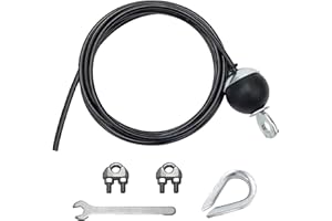 Amfrpar Câble de Gymnastique en Acier Cable Appareil Musculation 3m Longueur Réglable Câble Gym Fil d'acier Acier Câble de Poulie de Fitness pour Home Gym Poulie Câble Machine Musculation Cable