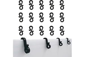 HONGFUFU Lot de 100 crochets de gouttière noirs pour lumières de Noël extérieures, crochets de suspension en S pour mariage, Noël, Halloween, décoration de jardin