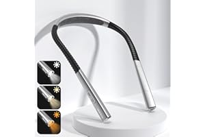 Vekkia Hals Leselampe Buch Wiederaufladbar, leselampen für bett, 3 Farben und 5 Helligkeitsstufen, langlebig, ideal zum Lesen, Stricken und Reparieren, Sternengrau