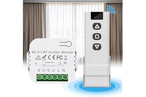 EBKCQ Set di controllo radio per tapparelle, interruttore radio, interruttore per tapparelle intelligente, composto da telecomando RF + modulo ricevitore, portata fino a 100 m, interruttore radio per
