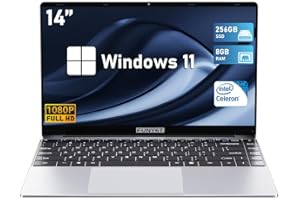 FUNYET PC Portatile 14,1 pollici, Notebook Celeron N5095 Quad-Core 8GB RAM 256GB SSD, Laptop FHD 1920 * 1080 Windows 11 Pro Mini HDMI WiFi Laptop Sottile e leggero Computer PC