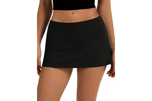 IECCP Dam bodycon minikjol stretchig elastisk midja smal passform korta pennkjolar med inbyggda shorts fickor ledig sport