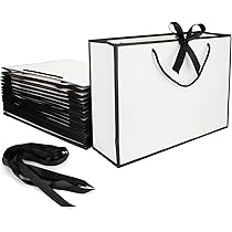 SENENQU 24 Pack Paper Gift Bags With Handles, 40 X 12 X 28cm Black