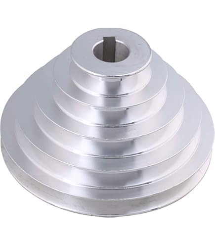 Set Di 2 Pulegge A Gradini In Alluminio - Foro 14mm E 22mm, 5 Velocità, Per Trapani Da Banco E Trasmissioni A Cinghia - 10