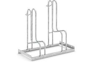 Dreifke® Hochwertiger Fahrradständer Standparker 4052 | Sicherer Radständer auch für Mountainbikes & E-Bikes | einseitig, für 2 Fahrräder | Stahl verzinkt | Bodenparker Bügelparker Mehrfachständer