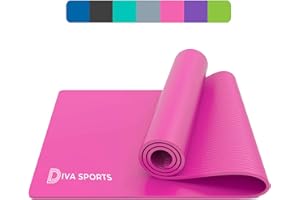 DIVA SPORTS Yoga Mat Extra Thick 15mm Non-Slip Pilates Workout Exercise Mat Soft Mat Carry Strap
