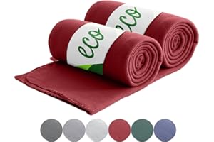 ‎WOMETO wometo 2er Set Eco Fleecedecken aus 100% recyceltem Material + OekoTex geprüft 130x160 cm ca. 400 g - dunkelrot mit Anti-Pilling und Kettelrand