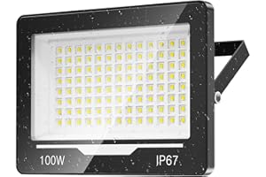 TOPAUBUB Proyector Focos LED Exterior 100W - 10000LM 6500K Blanco Frío Proyector LED IP67 Impermeable Luces Lampara Exterior para Jardin, Patio (1 Piezas)