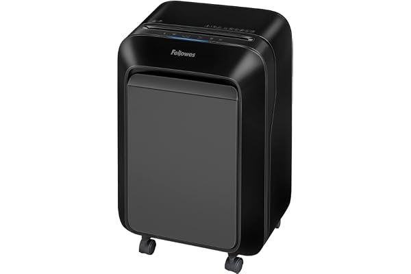 Fellowes Destructeur de Document LX210, Haute Confidentialité, Mini Coupe, Coupe Croisée, 3 à 5 utilisateurs, sécurité DIN P-4, Corbeille Extractible 23L, Capacité 16 Feuilles, Noir