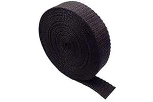 Bonnin 20mm 25mm 38mm and 50mm Polypropylene Nylon Bands Heavy Webbing Strap for DIY Craft Backpack Strapping Tape Lashing Apron Bunting, Black 1 and 5 Meters.