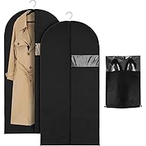 Lospitch Lot De 5 Housses à Vêtements Noires 150 X 60 Cm Avec