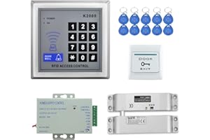 YAVIS Kompletter Satz RFID Tür Zugangskontrollsystem Kit elektrische Bolzen Verriegelung + 110-240V AC 12V DC 3A 36W Netzteil + Nähe Tür Eingang Numerisch Pfad 10 Tasten EXIT Schlüsselanhänger