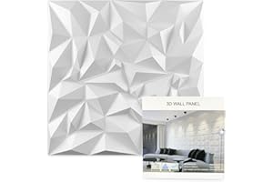 JOLOV 50 x 50 cm 3D Pannelli da Parete, 12 Pezzi PVC Pannelli Decorativi 3D per Parete, Riciclabile, Impermeabile, Termoresistente per la Decorazione Interna Della Parete in Soggiorno
