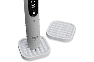 ‎QIKFRESH Qikfresh - 2 Stück Zahnbürstenhalter für elektrische Zahnbürsten - Kompakter Untersetzer als Ablage für Elektrozahnbürsten - Zahnbürstenständer aus lebensmittelechtem Silikon (Weiß)