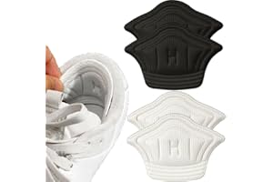 PLABBDPL 4 paia Cuscini per tallone Pad Heel,fodera autoadesiva Heel Liners comode per scarpe antiscivolo previene vescich e Attrito solette per la cura dei piedi（Beige & Nero）