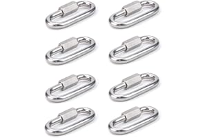 8 Stück 304 Edelstahl Schraubverbinder M6 Edelstahl kettenglieder Schäkel Groß 6MM Drahtseil Zubehör Kettenverbinder Schlüsselanhänger Schnellverschluss Quick Link(Lewttyer®)