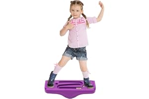 Arkyomi Tabla Curva Montessori niños，Tabla de Equilibrio Montessori Niños Balance Board Bebe Juguetes Juegos Psicomotricidad Infantil Púrpura