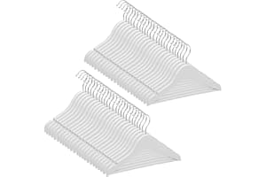 COM-FORT HOUSE | Percha Madera de Arce Cadete, Infantil | Color Blanco| con Muescas Antideslizantes | 30 x 1.2 x 22 cm | Pack 21 Unidades |