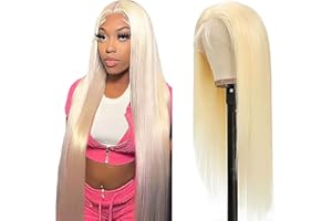 Shoaiye Parrucche Capelli Veri 13x4 Straight Human Hair Wig Lace Front Parrucca Donna Umani Glueless Wear and Go Pre Plucked Free Part Unprocessed #613 Blonde Color 12 Inch