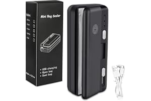 EIEVEY Folienschweißgerät Mini,2 in 1 Bag Sealer Mit Cutter USB Wiederaufladbar Tütenverschweißer 100mm Dichtungsband Hand Verschlussgerät für Snack Plastiktüten Lebensmittellagerung