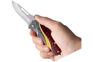 Galica Couteau Pliant de Poche - Petit Couteau de Camping et Pique-Nique - Design Randonnée - Idée Cadeau