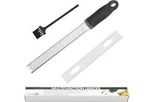 BRISKORE Rallador premium de acero inoxidable, para queso, jengibre, rallador de ajo, rallador de limón, nuez moscada, rallador de cocina, rallador de jengibre, rallador de rallador con cepillo y tapa