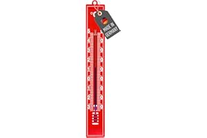 Lantelme Außenthermometer Temperaturanzeige -30°C bis +50°C Analog | Wetterfest 17cm Kunststoff Farbe Rot | Thermometer für Zimmer Innen Außen Garten | Gartenthermometer Innenthermometer (Rot)