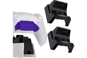 Black RiseDock Kit & Stand for ps5 Controller Charging Dock eXtremeRate RISE & RISE4 Remap Kit, Redesigned Charging Station Extenders for ps5 Controller HEXGAMING Rival, Rival Pro & Ultimate