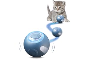 KPFIGHT Bola de Juguete Interactivo para Gatos, Bola de Gato Interactiva Inteligente con luz LED, Juguetes Interactivos Automáticos, Pelota Inteligente para Gatos, Bola Autogiratoria Recargable USB