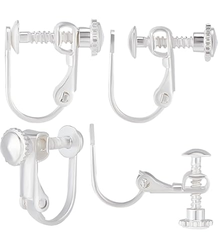 SUNNYCLUE 1 Doos 40 Stuks Clip Op Oorbel Backs Gouden Oorbel Converter Metalen Messing Half Ronde Bal Niet Doorboord Oren Oorbellen Converters Instelling met Plastic Clips voor Sieraden Maken DIY