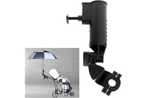 FIACVRS Soporte universal de paraguas, soporte de paraguas de conducción de silla, soporte de sombra de golf ajustable, soporte de golf de paraguas multipropósito soporte de paraguas de silla de ruedas(Negro)