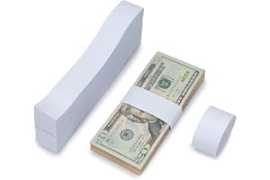 YAFLUG 100 Pièces Bandes Autocollantes Pour Billets De Banque,Bande Organisée Pour Billet De Banque, 7,6 X 1,14 Cm, Pour Billets, Pour Organiser De L'Argent Pour Banques, Supermarchés, Centres