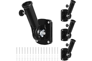 eROOSY 4 PCS Support de Drapeau Réglable, Porte Drapeau Mural Exterieur, Support Mural Réglable de Mât de Drapeau, Support Mural pour Mât de Drapeau avec vis, Blanc