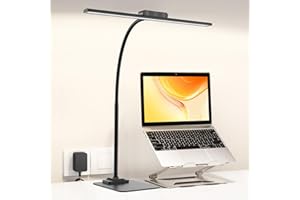 EppieBasic Desk Lamp with Base, Bright Led Desk Lamp for Home Office, Dimmable Architect Light with Flexible Gooseneck, Eye-Caring Lighting for Work, Craft, Study and Read
