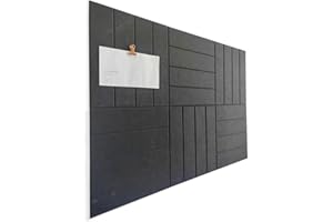 DECORETTA Cork Board Alternative - 6 Pack Felt Wall Tiles with Safe Removable Adhesive Tabs, Cork Boards for Walls Notice Board for Home Office and School Pin Board Tack Board - Black