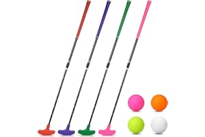 Hiboom 4 Pack Golf Putters for Men and Women Two Way Mini Golf Putter with 4 Golf Balls Adjustable Length Kids Putter Bulk for Right or Left Handed Golfers for Children Teenager Junior