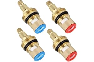 SSRDFU 4 szt. uniwersalny zawór kranowy, zawór zamienny do wkładu z kranu, uniwersalne pudełko na kran z ceramiki i mosiądzu, do domu, biura, armatury kuchennej (czerwony, niebieski)