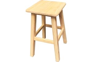 AC - Taburete de Madera Cuadrado - Deco 50 Cm - Diseño Clásico - Fabricación de Madera - Hogar y Cocina - Ideal para Cocina o Bar - Tamaño: 50 x 29,5 x 29,5 cm