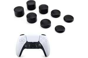 DLseego Tapas para el Pulgar Compatible con PS5/PS4/Xbox,8PCS Thumbstick Cubierta de Agarre Antideslizante Tapas de Agarre del Pulgar Mejorar la precisión Mando Joystick Covers,Negro
