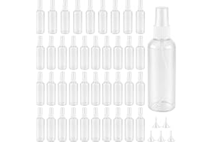 PUCSIQ 40 stycken 100 ml sprayflaskor, små med 5 trattar, transparent PET-plast, påfyllningsbar parfymsprejflaska, resesprejf