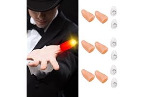 XWLEYW 6 PCS Magic Thumb Lights, LED Flashing Thumb Tips for Magic Tricks Pranks Party Supplies, Soft Magic Thumb Trick Fake Finger Light for Bar Stage Show Performances, Fun Illusion Props for Kids & Adults