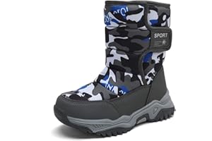 CERYTHRINA Enfant Bottes de Neige Garçon Filles Hiver Chaussures Chaud Botte Hiver Pour D'hiver Fourrure Chaudes Souple Fourrée Doublé Antidérapant Sole Étanche Bottes de Neige