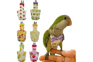 n n n n n n n n n n n n n n n n 6 Pieces Bird Diapers, Washable Reusable Parrots Nappy with Waterproof Inner Layer Soft Small Pet Birds Flight Suit for Budgie Parakeet Cockatiel