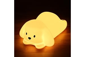 Tremdwoto Dog Night Light for Kids,Cute 7 Colors Night Lights Baby Girl Squishy Dog Nightlight Lamp 1/3 Hour Timer Light Dimmable Nursery Lamp Nightlight Cute Kids Room Decor,Gift for Girls and Boys