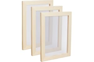 SUPERFINDINGS 3 Marco de Fabricación de Papel de Madera Herramientas de Pantalla de 18.1 x 15.1cm Marco de Moldes para Hacer Papel de Madera de Almendra Blanqueada Marco para Manualidades DIY