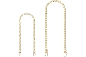 QINCLING 2 Pcs Gold Handtaschen Kettenriemen Kurz Taschenkette Lang Trageriemen Kette Metall Schultergurt Ersatz Schulterriemen Goldkette Kettengürtel Taschenhenkel Riemen 40/120cm für Tasche Geldbörse